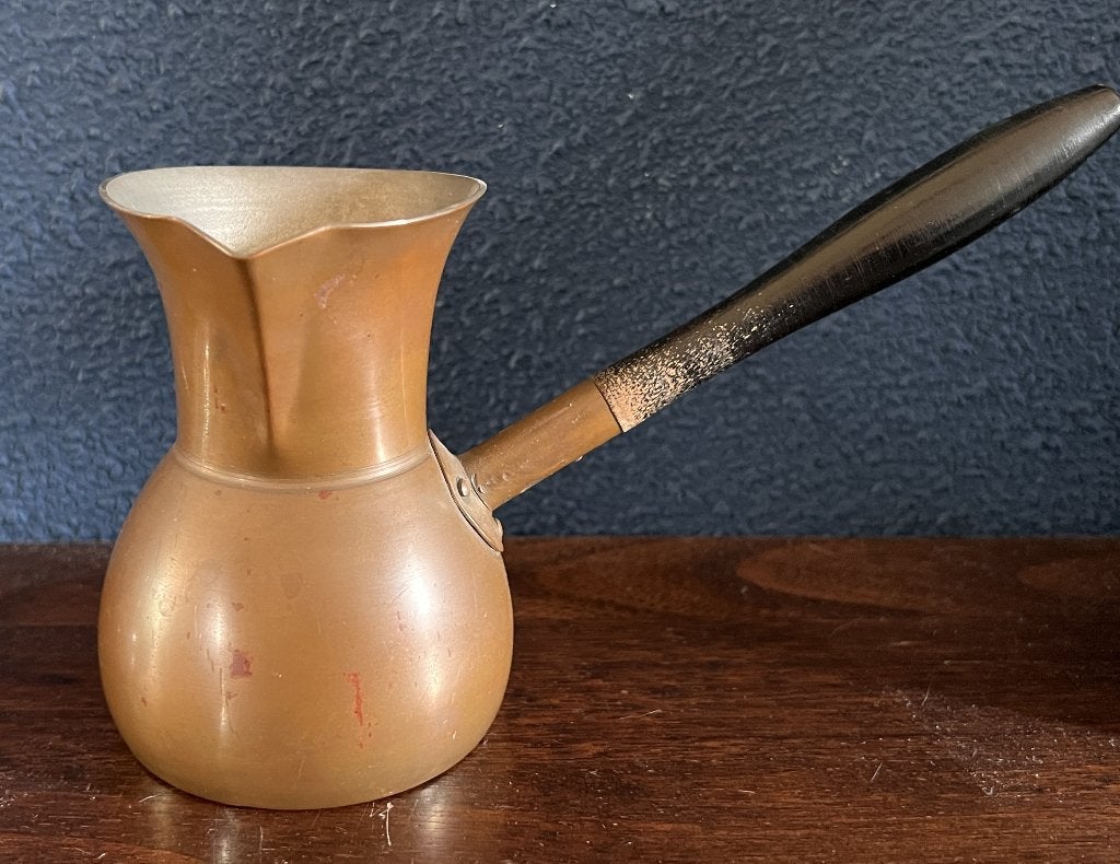 Koperen cezve / ibrik – Turkse koffie – vintage – 11 cm, Ophalen of Verzenden
