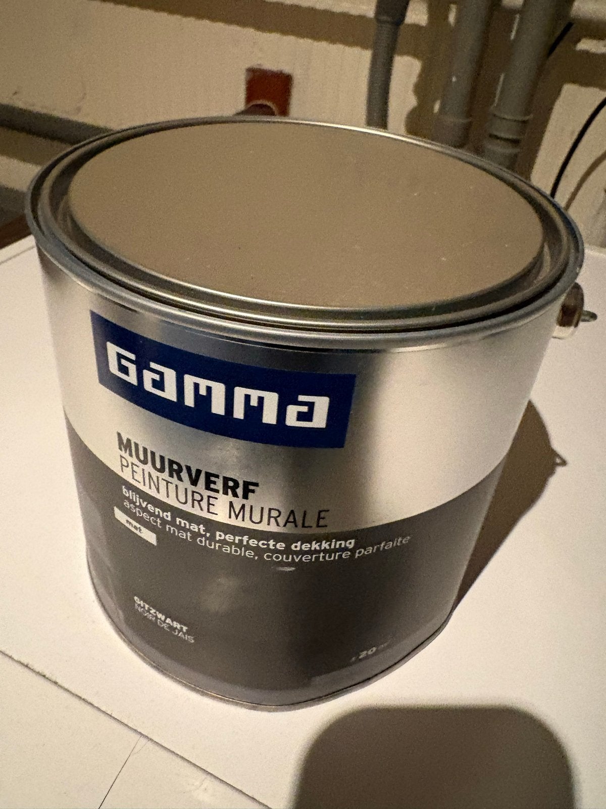 Gamma Muurverf Mat Zwart - 20 m2, Ophalen, Zwart, Nieuw, Verf