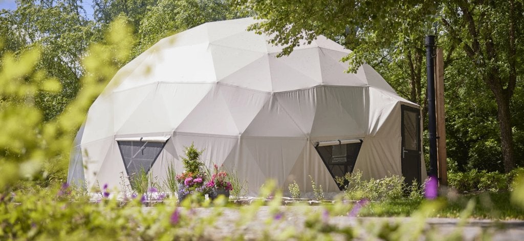 dome tent 9 meter, Ophalen, Gebruikt, Tuinpaviljoen