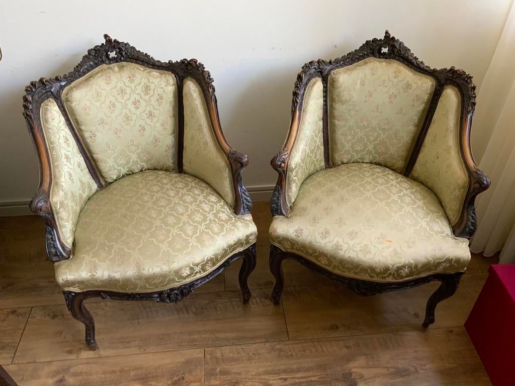 Antieke fauteuils 19e eeuw in goede staat. 2 stuks., Ophalen