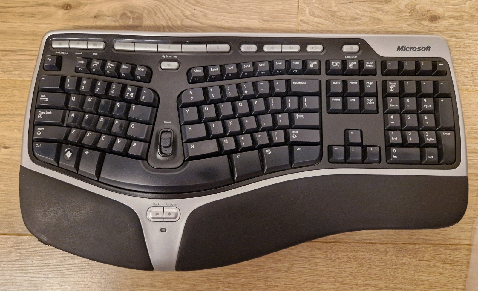 Microsoft Wireless Ergonomic Keyboard 7000 - Goed werkend, Computers en Software, Toetsenborden, Gebruikt, Qwerty, Draadloos, Draadloze ontvanger