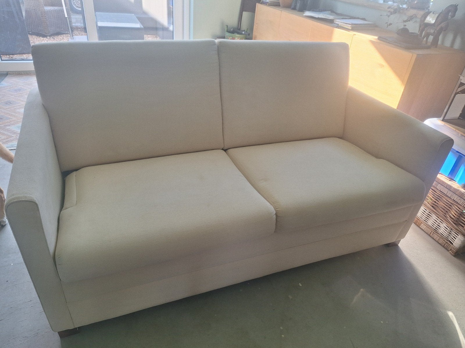 Zware slaapbank 2024 zie foto bon, Ophalen, Gebruikt, Tweepersoons, Beige