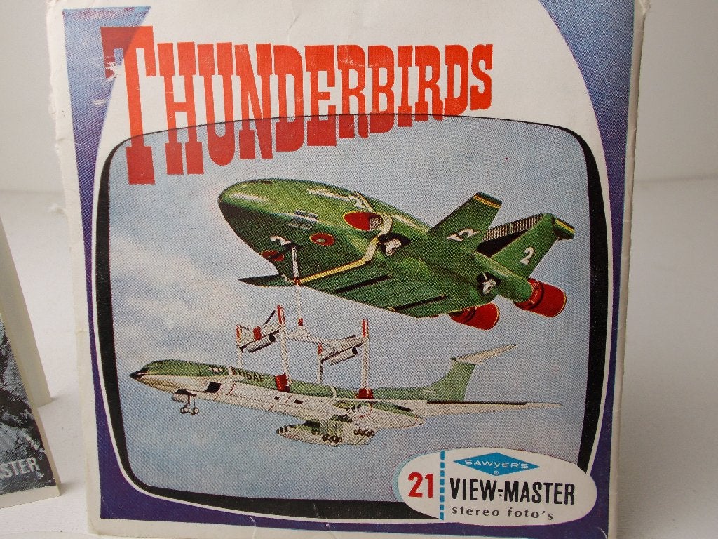 1966 VIEWMASTER THUNDERBIRDS 3 REELS (Nederlands!) Zeldzaam!, Ophalen of Verzenden, Zo goed als nieuw, Tv, Gebruiksvoorwerp