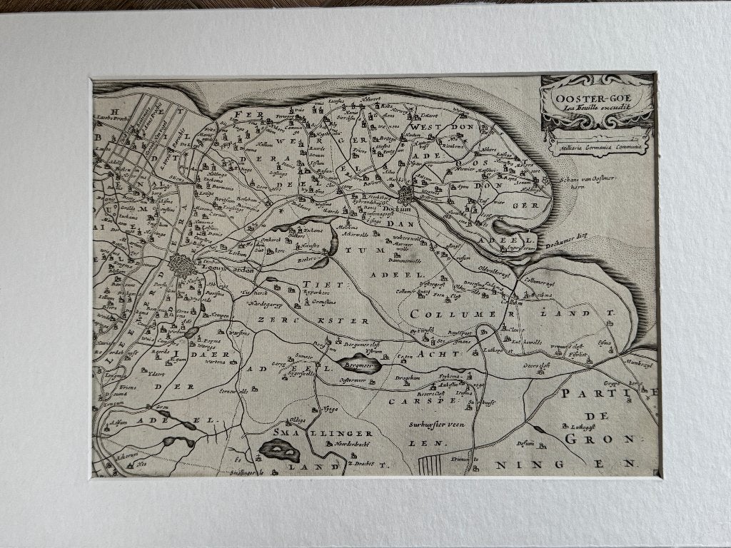 1702 - Friesland / Leeuwarden - Dokkum - Oostergo P0893, Antiek en Kunst, Ophalen of Verzenden, Ets, 1700 - 1799