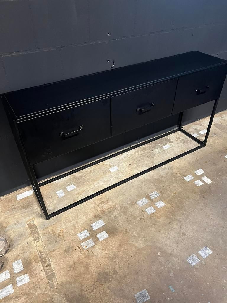 Industriële Sidetable/kast zwart 160cm, Info@savoireinteriors.com, Ophalen of Verzenden, Savoire, Zo goed als nieuw