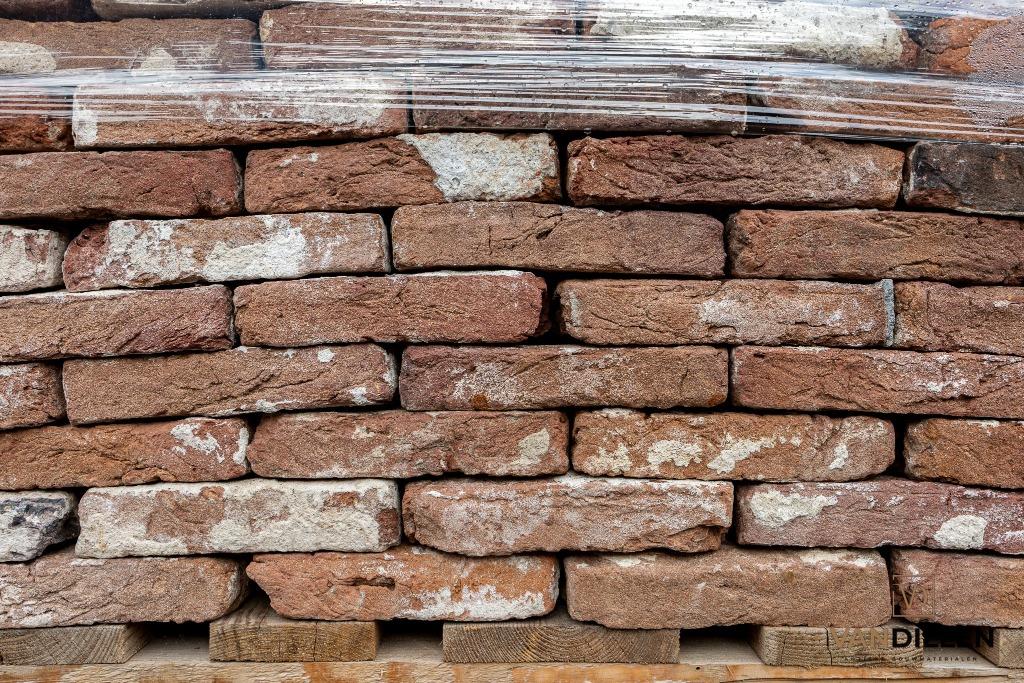 Antieke bruine rijnformaat stenen Rijntjes ca 17-19 x4, Ophalen of Verzenden, Gebruikt, Bakstenen