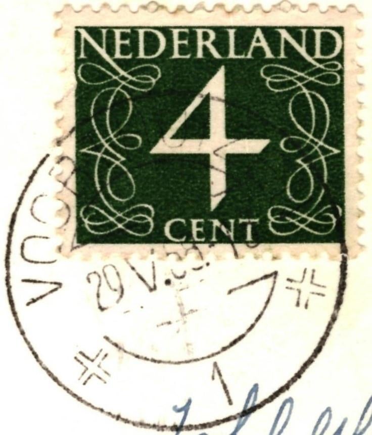 991166 Voorthuizen 1958 Gld Bungalow Vakantiehuisje Gelopen, Ophalen of Verzenden, 1940 tot 1960, Gelopen, Gelderland