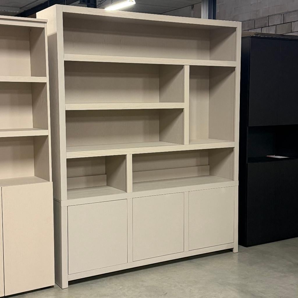 vakken kast taupe eiken fineer Japandi stijl 180x220cm, Huis en Inrichting, Kasten | Boekenkasten, Ophalen, Japandi, 200 cm of meer