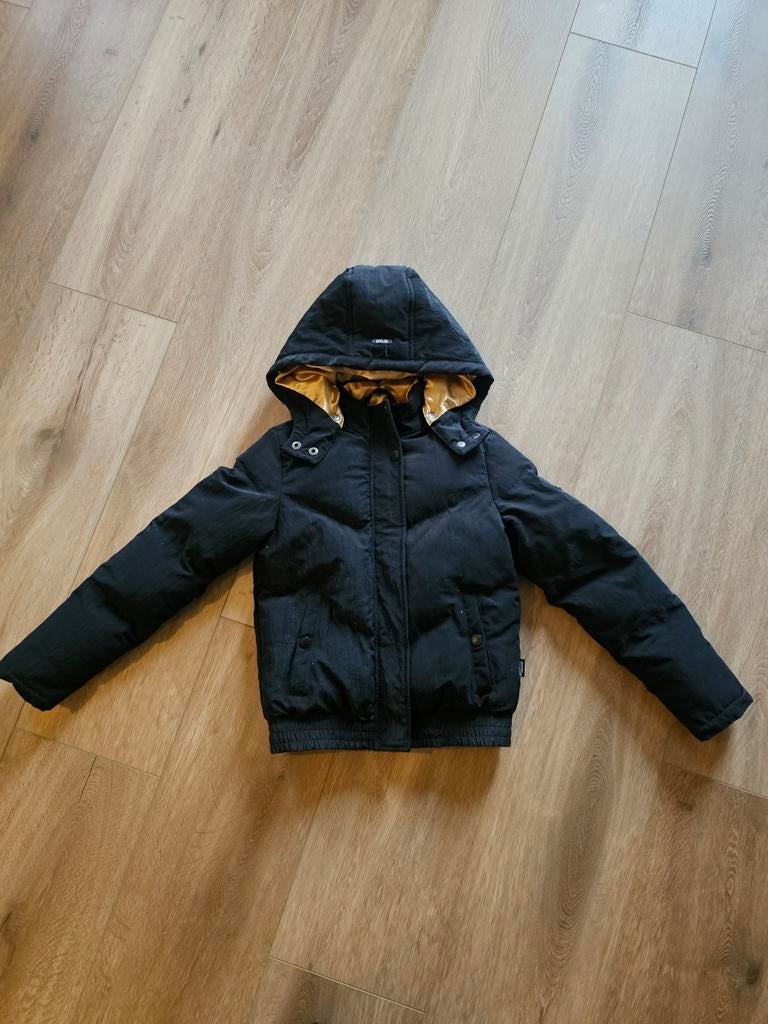 Retour winterjas, maat 9/10, zwart met gouden binnenkant, Ophalen of Verzenden, Zo goed als nieuw, Retour, Meisje