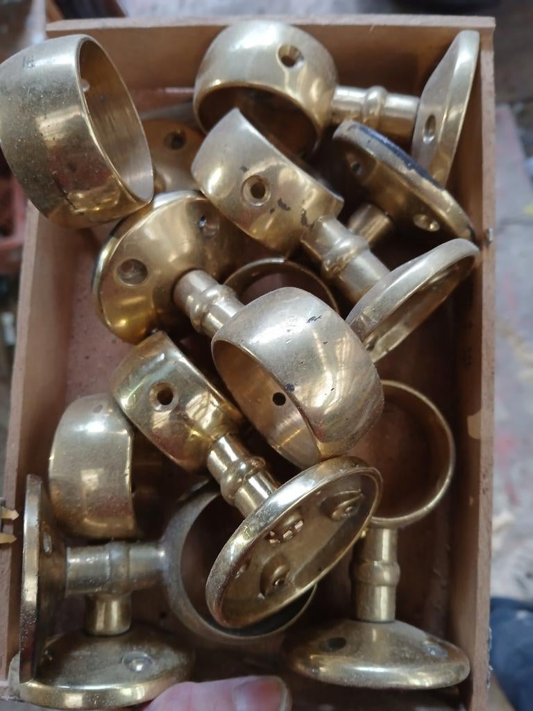 Vintage Messing leuninghouders 9x, Ophalen of Verzenden, Gebruikt