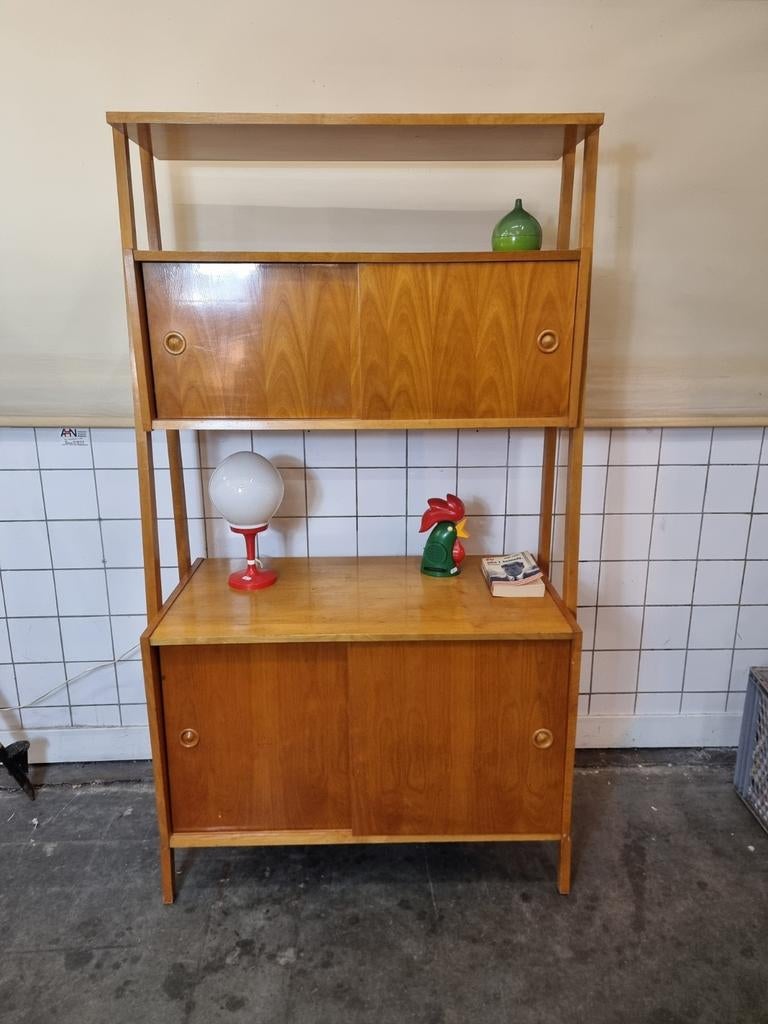 Vintage Wandkast mid century jaren 60, Ophalen, Zo goed als nieuw, Minder dan 150 cm, Minder dan 100 cm