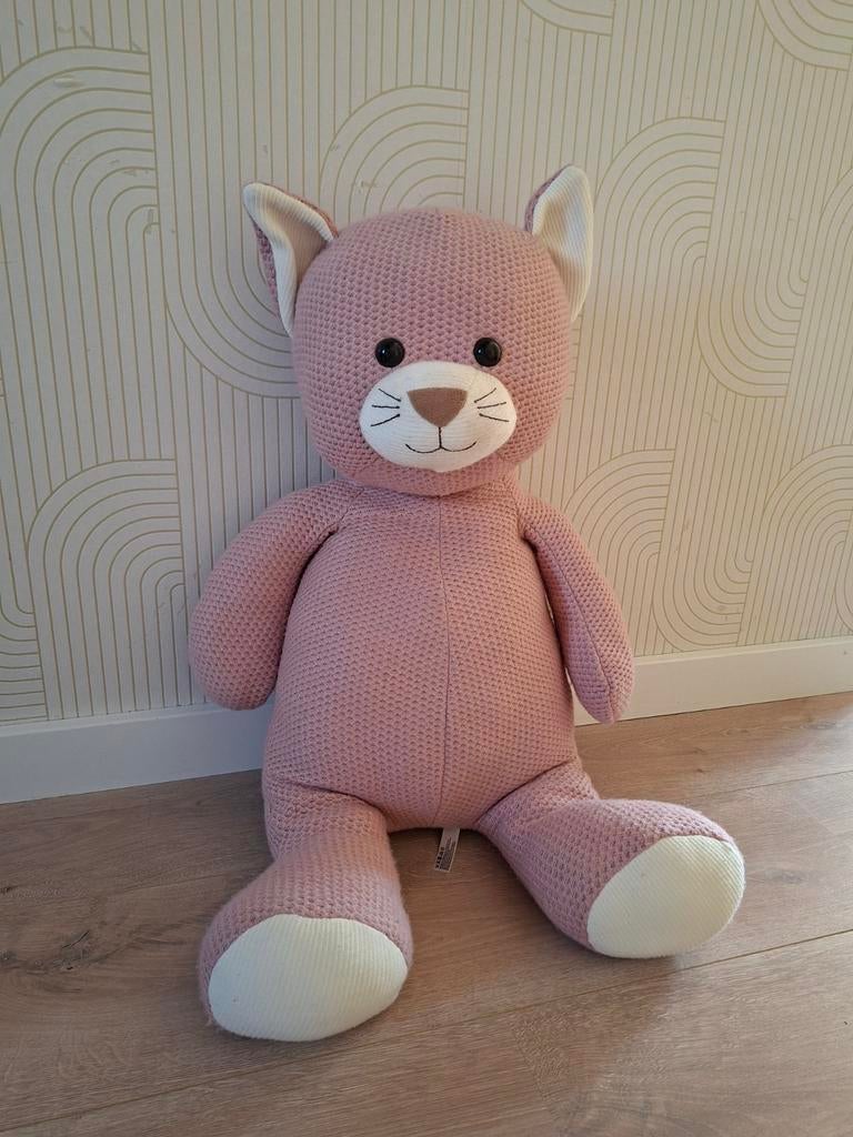 Grote roze pluche poes knuffel!, Ophalen of Verzenden, Zo goed als nieuw