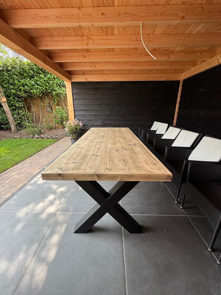 Industriële Steigerhout Eettafel Tafel Vergadertafel Bureau, 100 tot 150 cm, Nieuw, Rechthoekig, Teakhout