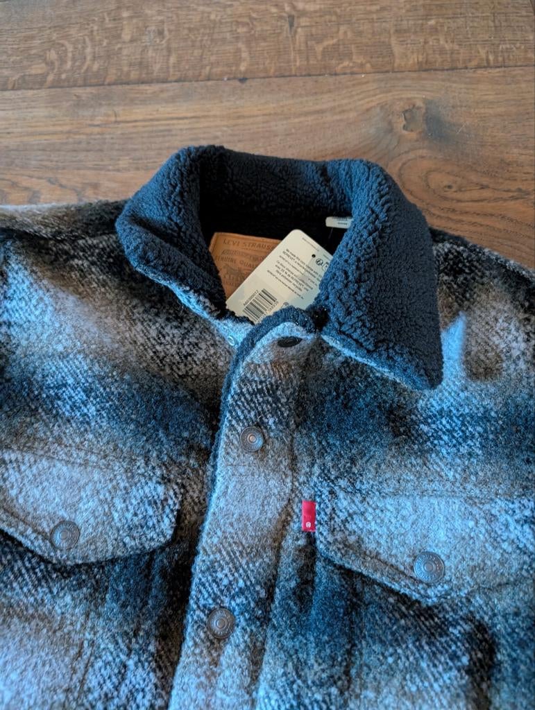 Nieuw Levi's Relaxed Fit Plaid Trucker Jacket maat S., Ophalen of Verzenden, Nieuw, Blauw
