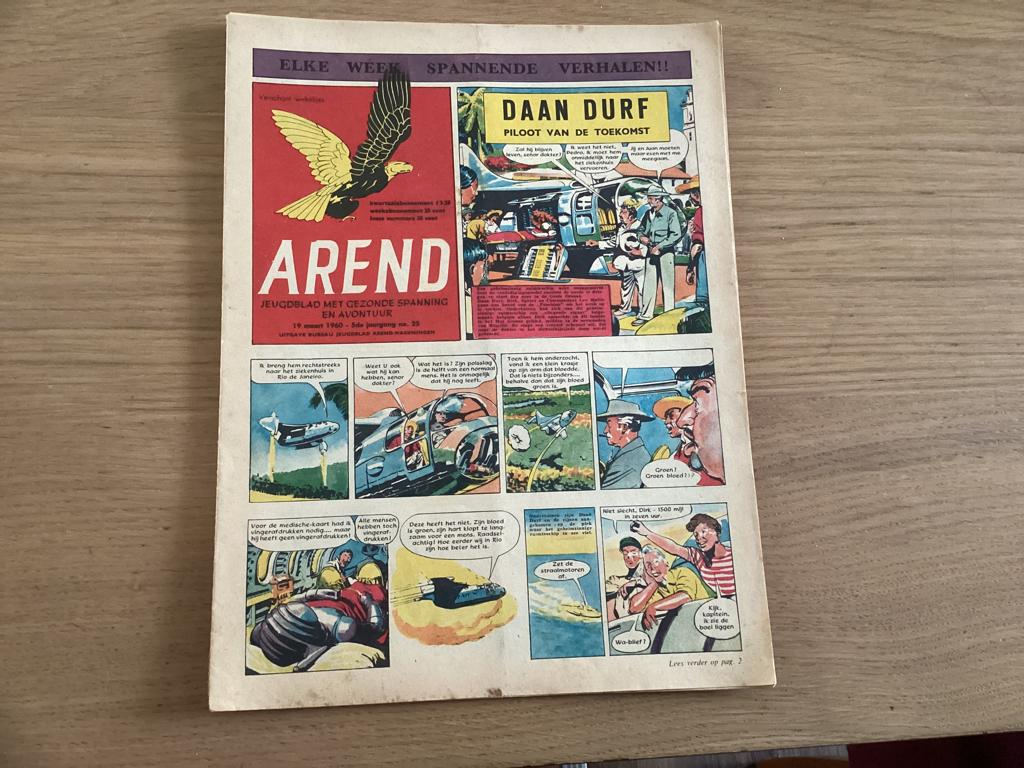 22x Daan Durf Arend jeugdblad uit 1960-63, Meerdere stripboeken, Ophalen of Verzenden, Gelezen