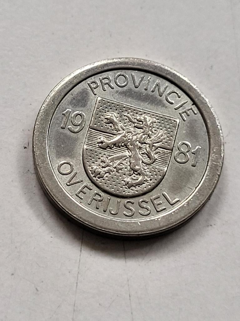 Ronde stuiver 5 cents  Provincie Overijssel 1981, Ophalen of Verzenden