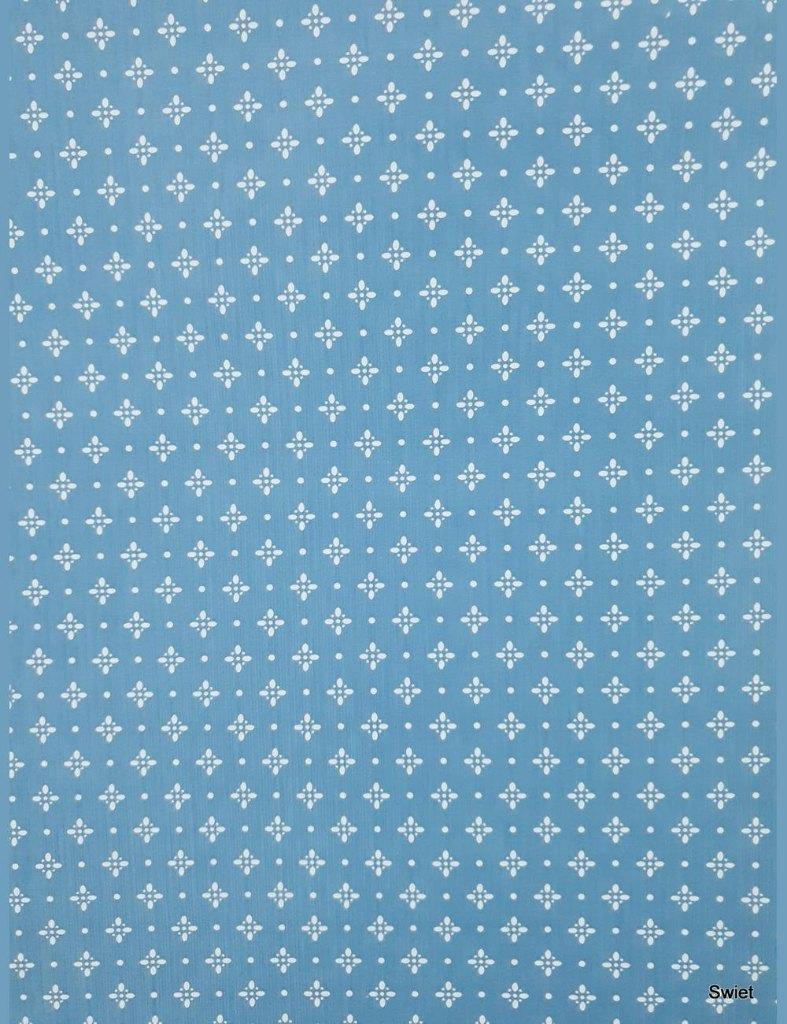 13985 jeansblauw behang met lieve bloemetjes vintage  swiet, Huis en Inrichting, Stoffering | Behang, Ophalen of Verzenden, 50 tot 75 m²
