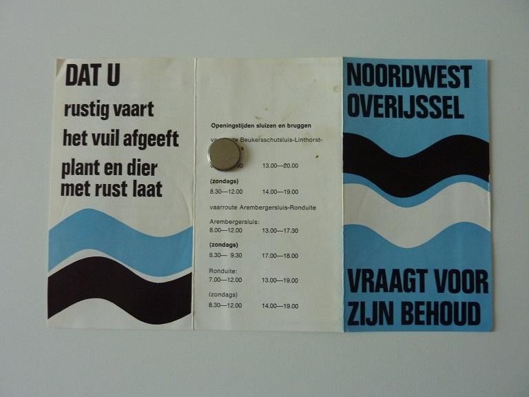 1974 vaarkaart openingstijden sluizen Arembergersluis + Beuk, Watersport en Boten, Ophalen, Gebruikt, Overige typen