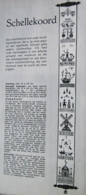 Borduurpatroon  Merklap Schellenkoord  nr 640, Verzenden, Nieuw, Handborduren, Patroon
