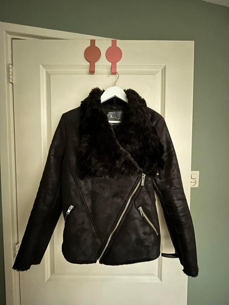 Goosecraft gevoerde jas - biker model, Ophalen of Verzenden, Zo goed als nieuw, Maat 38/40 (M), Zwart