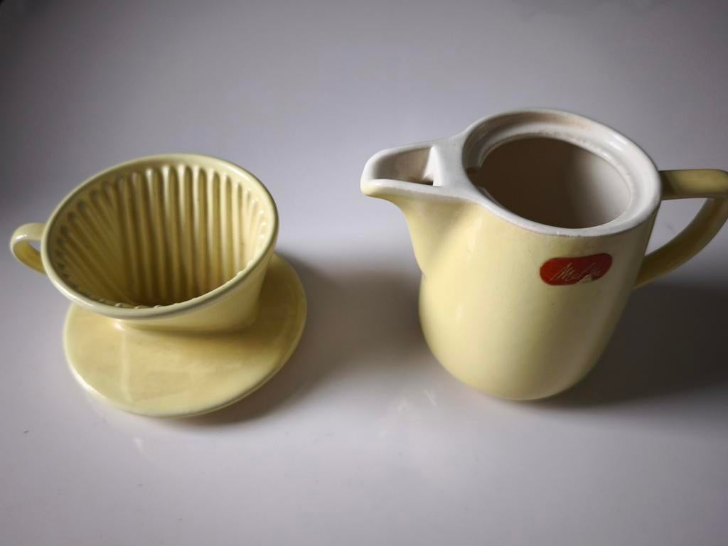 Vintage koffieset Melitta koffiefilter met bijpassende kan, Ophalen of Verzenden