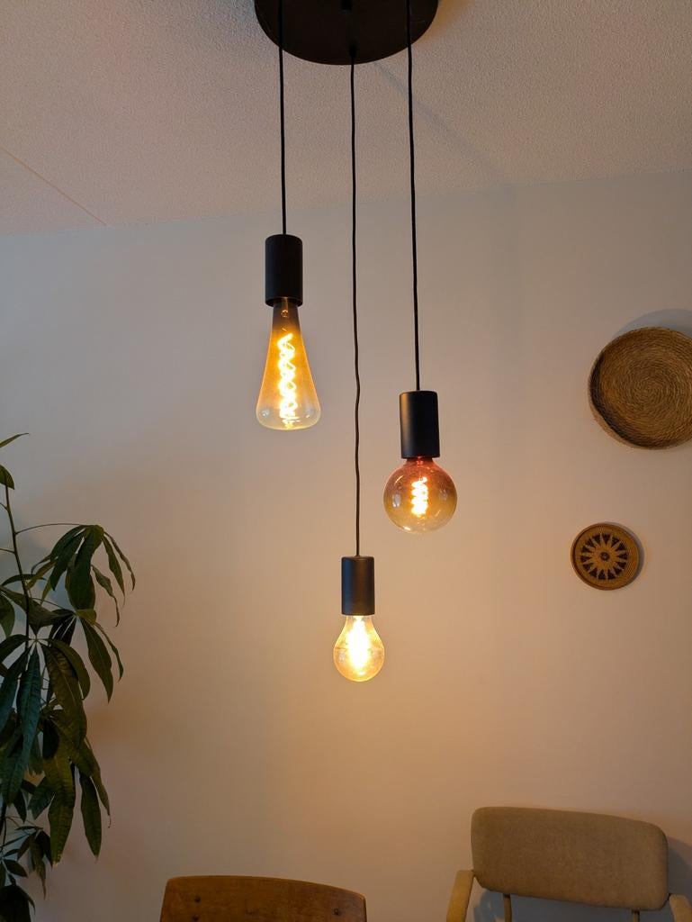 Industriële Lamp hanglamp eettafel zwart, Ophalen of Verzenden, Zo goed als nieuw, Minder dan 50 cm