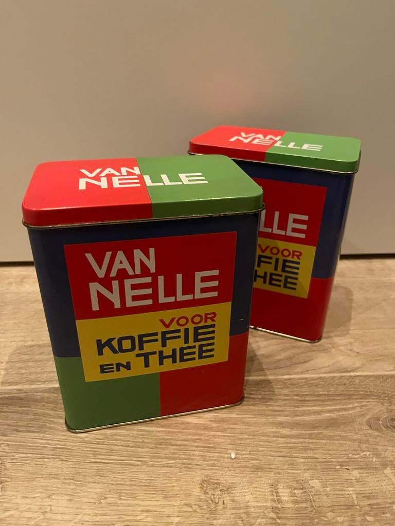 Vintage Van Nelle Blik - 2 Stuks, Verzamelen, Blikken, Ophalen of Verzenden, Gebruikt, Koffie, Van Nelle