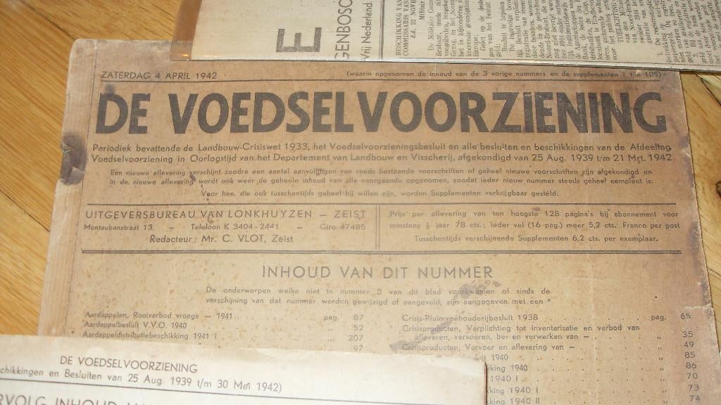 bonkaarten oorlogs periode, Verzamelen, Militaria | Tweede Wereldoorlog, Ophalen of Verzenden, Overige soorten, Nederland