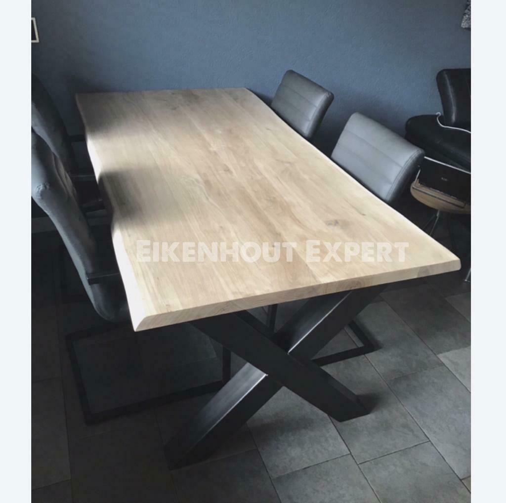 Foto 18 van Eiken Boomstam Tafel Eettafel Massief Eikenhout Hout KORTING