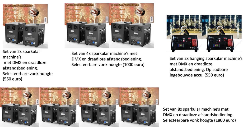 Sparkulars, confetti shooters, rookmachines, Ophalen of Verzenden, Nieuw, Licht