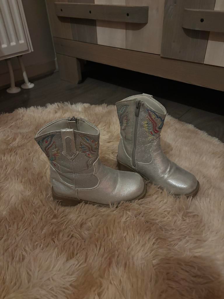 Meisjes Cowboy laarsjes zilver maat 26/27, Kinderen en Baby's, Ophalen of Verzenden, Zo goed als nieuw, Meisje, Laarzen