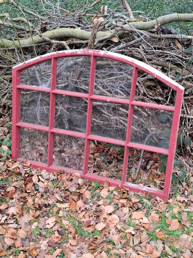 Oud houten kozijn getoogd, Gevelraam of Ruit, Gebruikt, Minder dan 80 cm, T