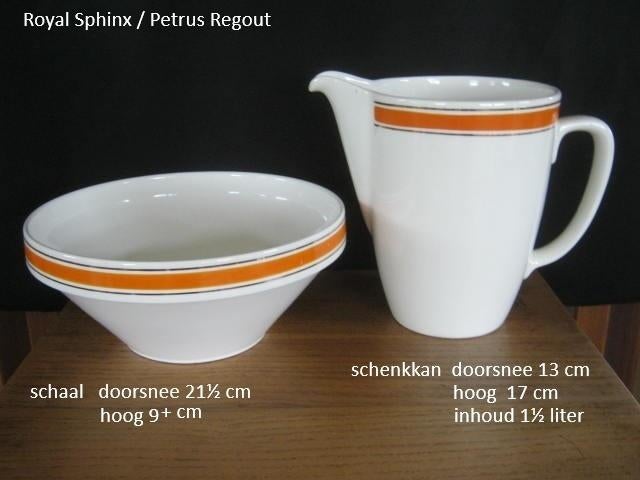 melkkan / schenkkan + schaal / kom , P. Regout, Royal Sphinx, Ophalen of Verzenden