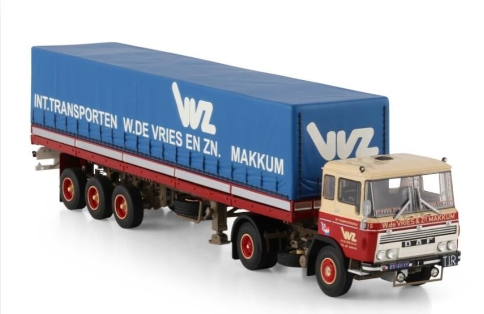 WSI DAF 2600 + KLASSIEKE TRAILER - W. DE VRIES, Hobby en Vrije tijd, Modelauto's | 1:50, Wsi, ., Nieuw, Ophalen of Verzenden