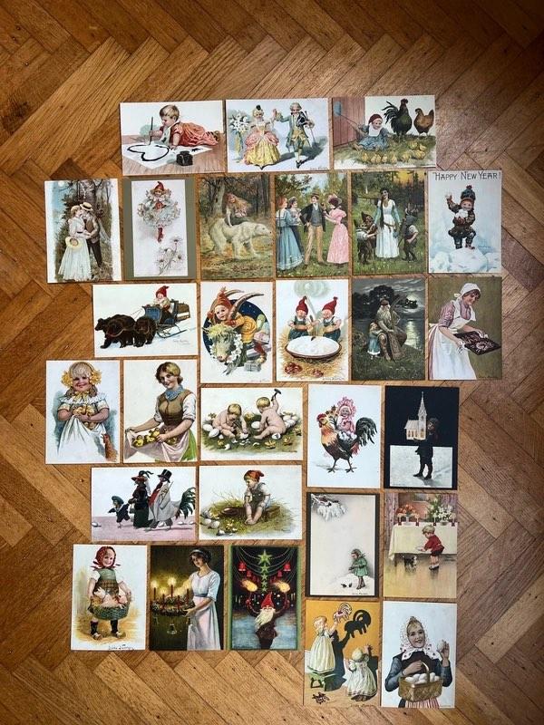 Jenny Nyström – serie B – set van 28 kunst kaarten, Ophalen of Verzenden, 1980 tot heden, Ongelopen, Kinderen