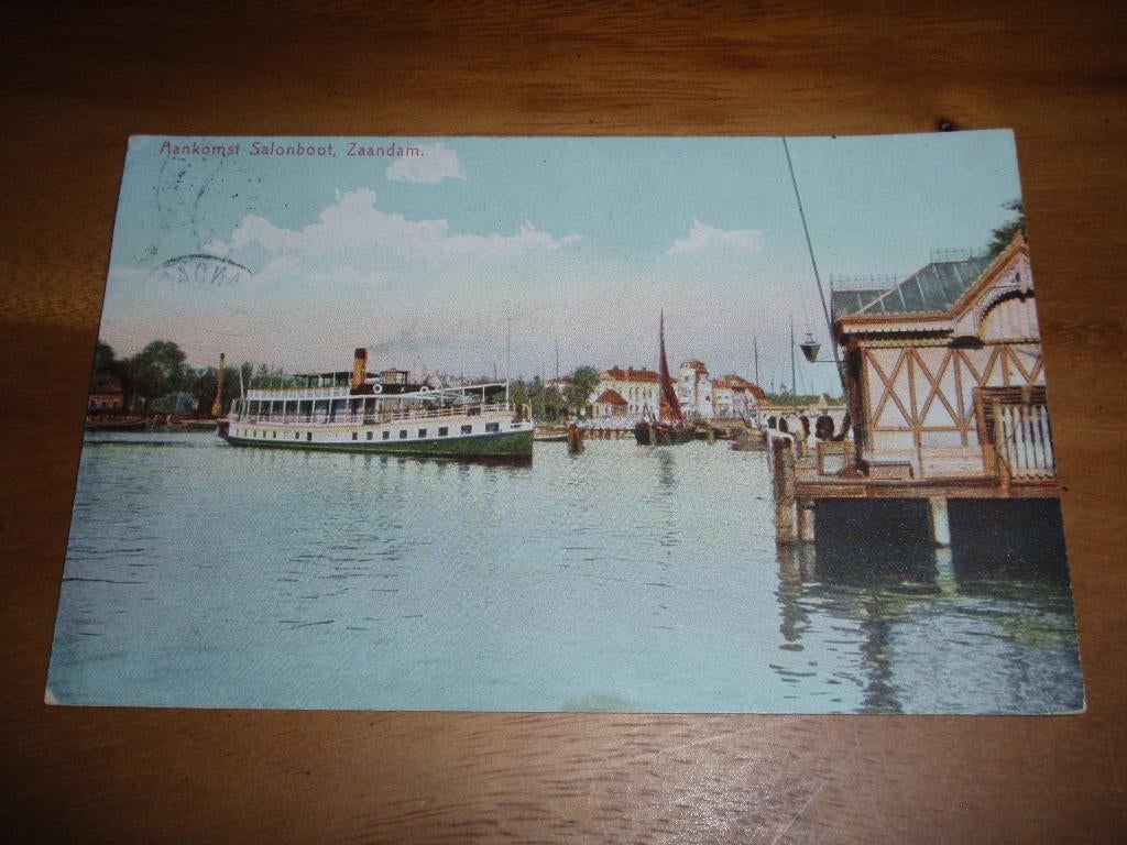 Zaandam Aankomst Salonboot Schip Scheepvaart, Verzenden, Voor 1920, Gelopen, Noord-Holland