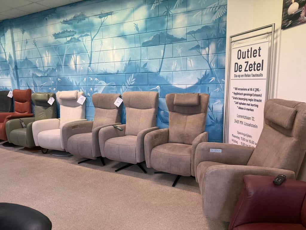 Outlet staopstoelen en relax fauteuils gratis bezorging, Ophalen of Verzenden, Nieuw