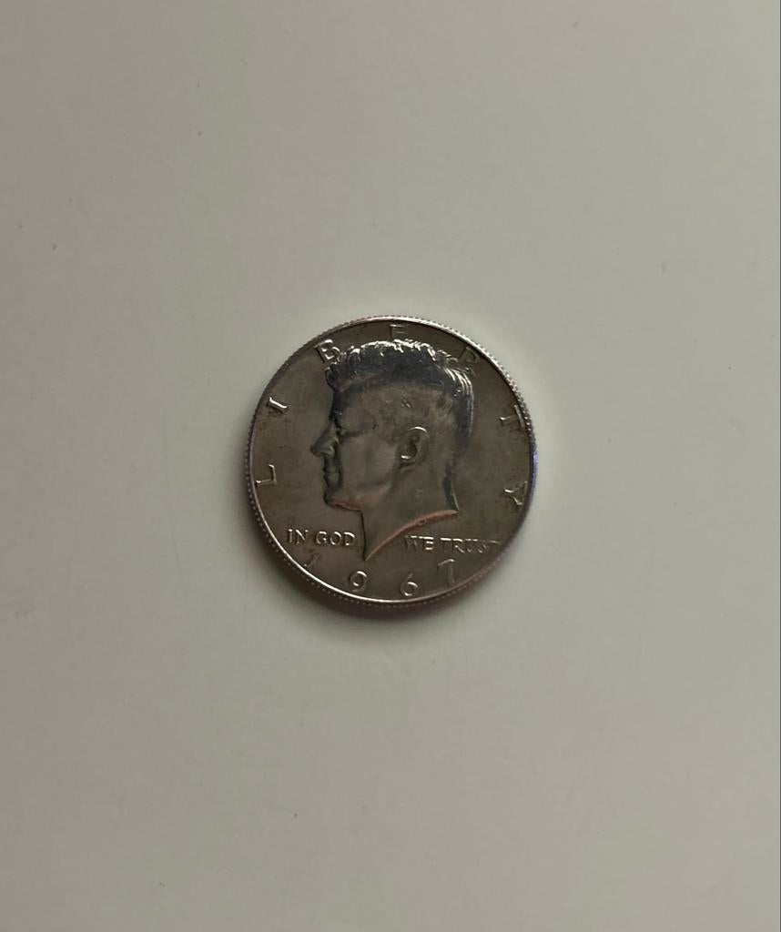 JFK Half Dollar 1967 - Zeldzame Amerikaanse Munt, Postzegels en Munten, Munten | Amerika, Ophalen, Noord-Amerika, Losse munt, Zilver