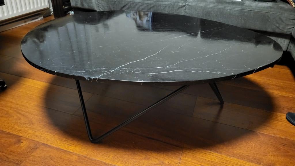 Marmeren salontafel, Ophalen, Gebruikt, 100 tot 150 cm, Rond