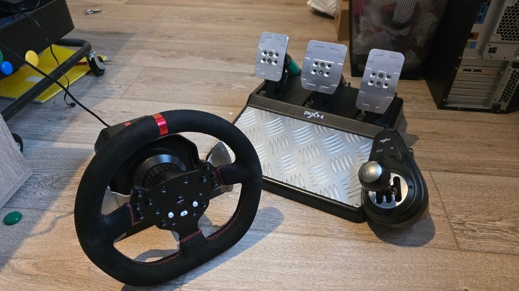 PXN V10 Racestuur Set – Compleet met 3 Pedalen & H-Shifter, Ophalen of Verzenden, Zo goed als nieuw, PXN