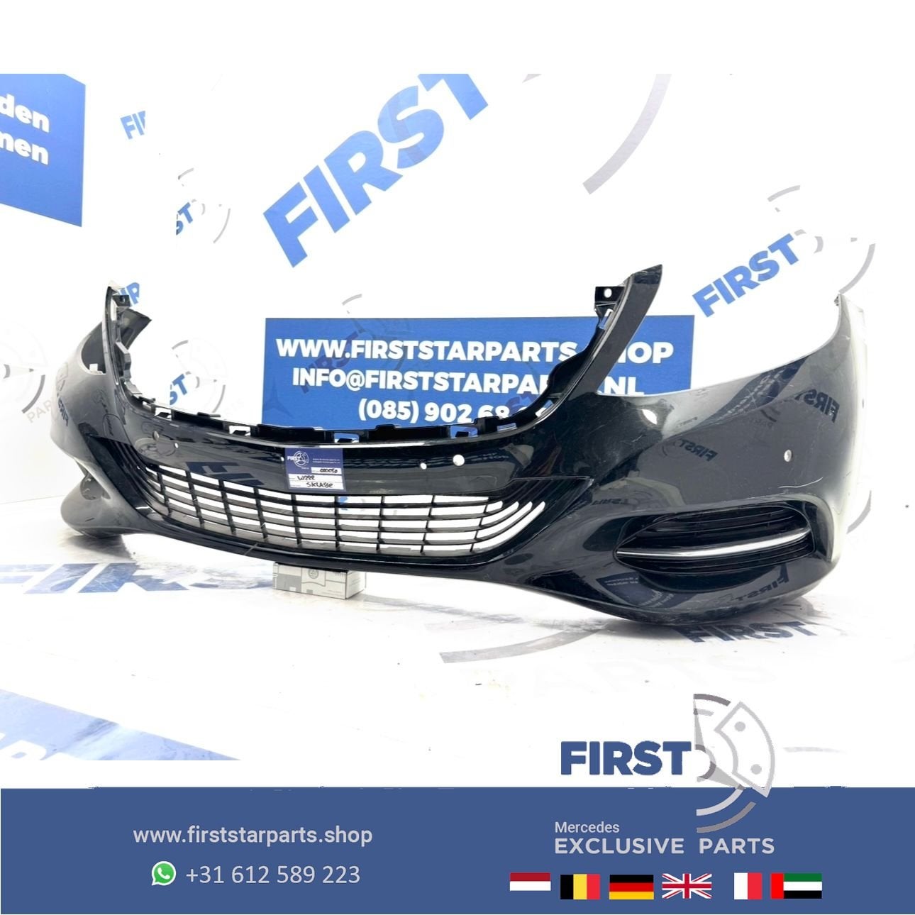 W222 BUMPER S KLASSE VOORBUMPER ZWART WIT GRIJS FACELIFT ori, Gebruikt, -, Voor, Ophalen of Verzenden