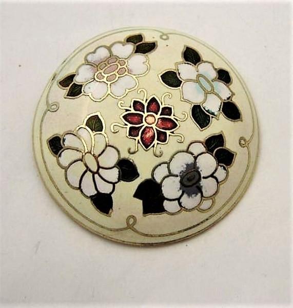 Sjaalclip, sjaalklem cloisonné emaille met bloemen (6688-84), Ophalen, Zo goed als nieuw