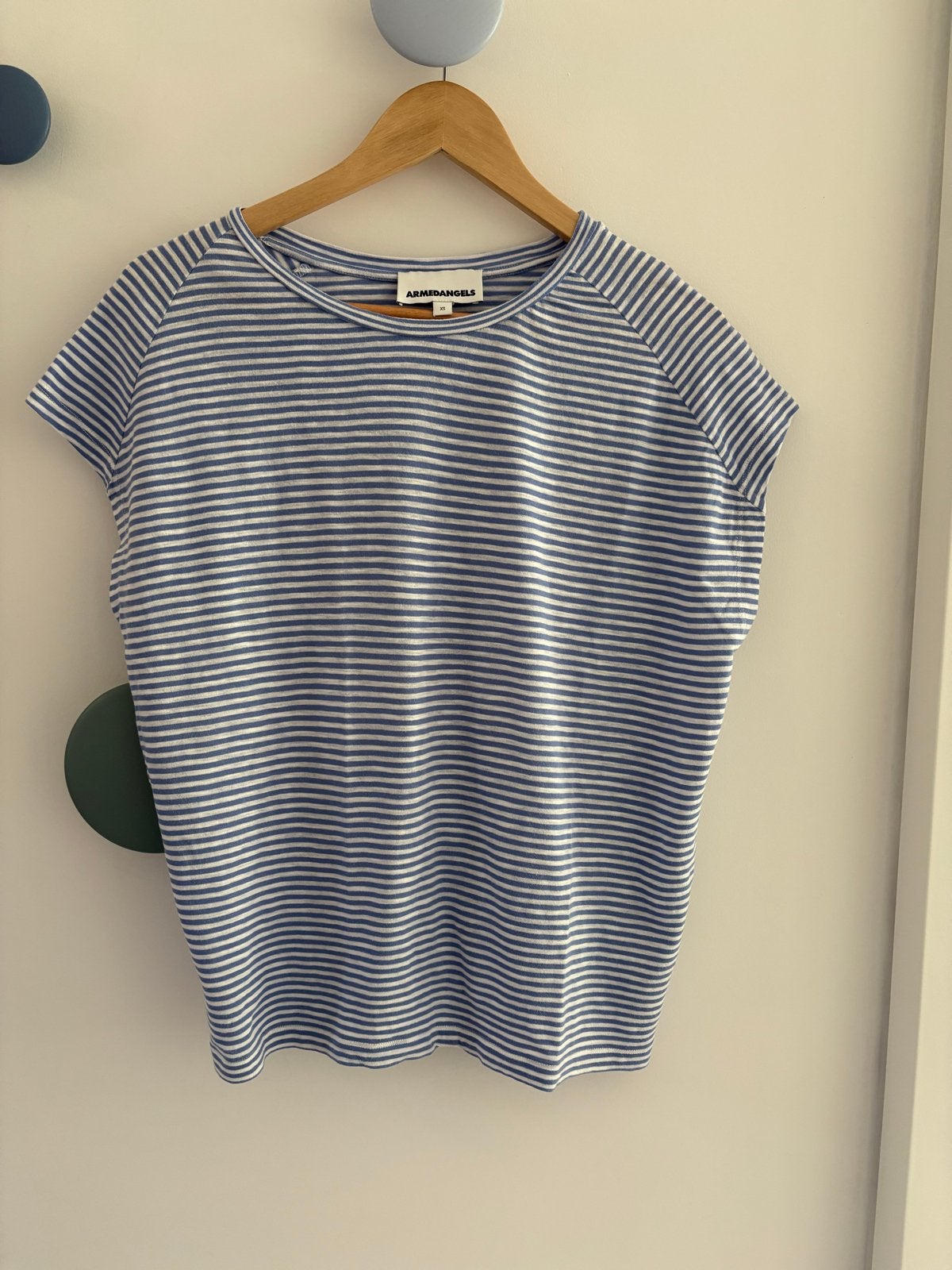 Armedangels gestreept T-shirt XS, Blauw, Ophalen of Verzenden, Zo goed als nieuw, Korte mouw