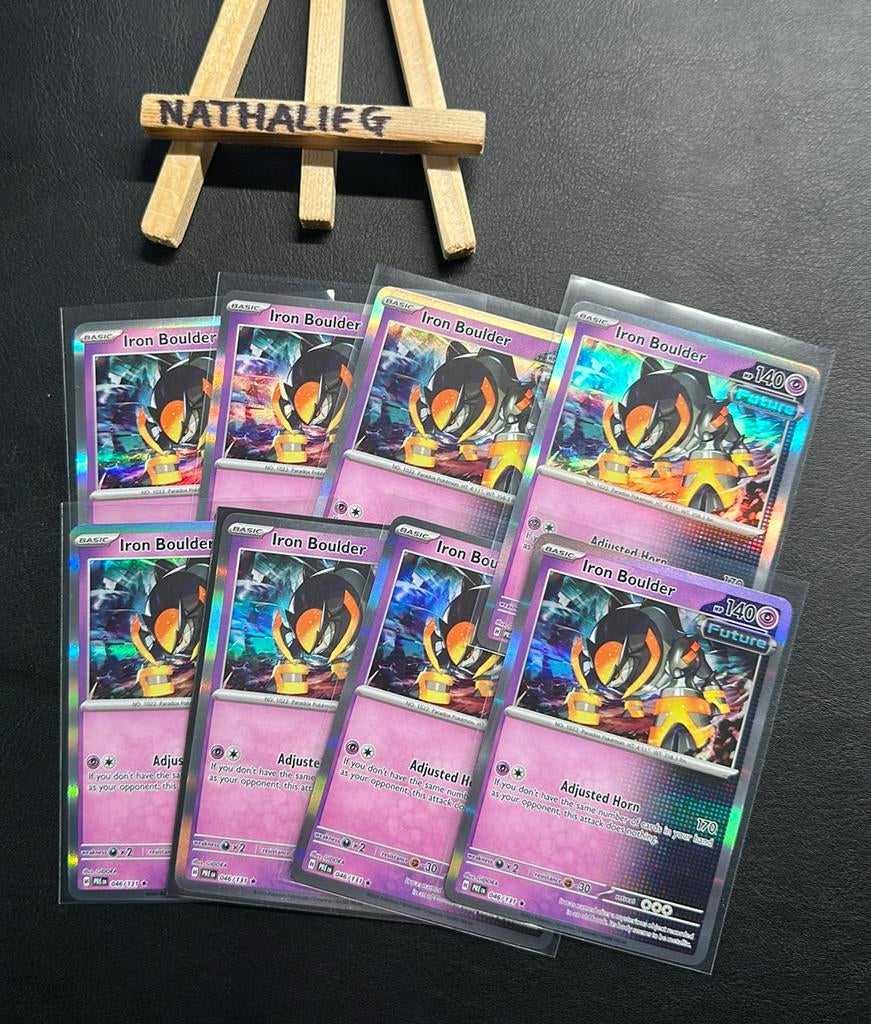 Iron Boulder holo 046/131 Pokemon Prismatic Evolutions, Ophalen of Verzenden, Nieuw, Losse kaart