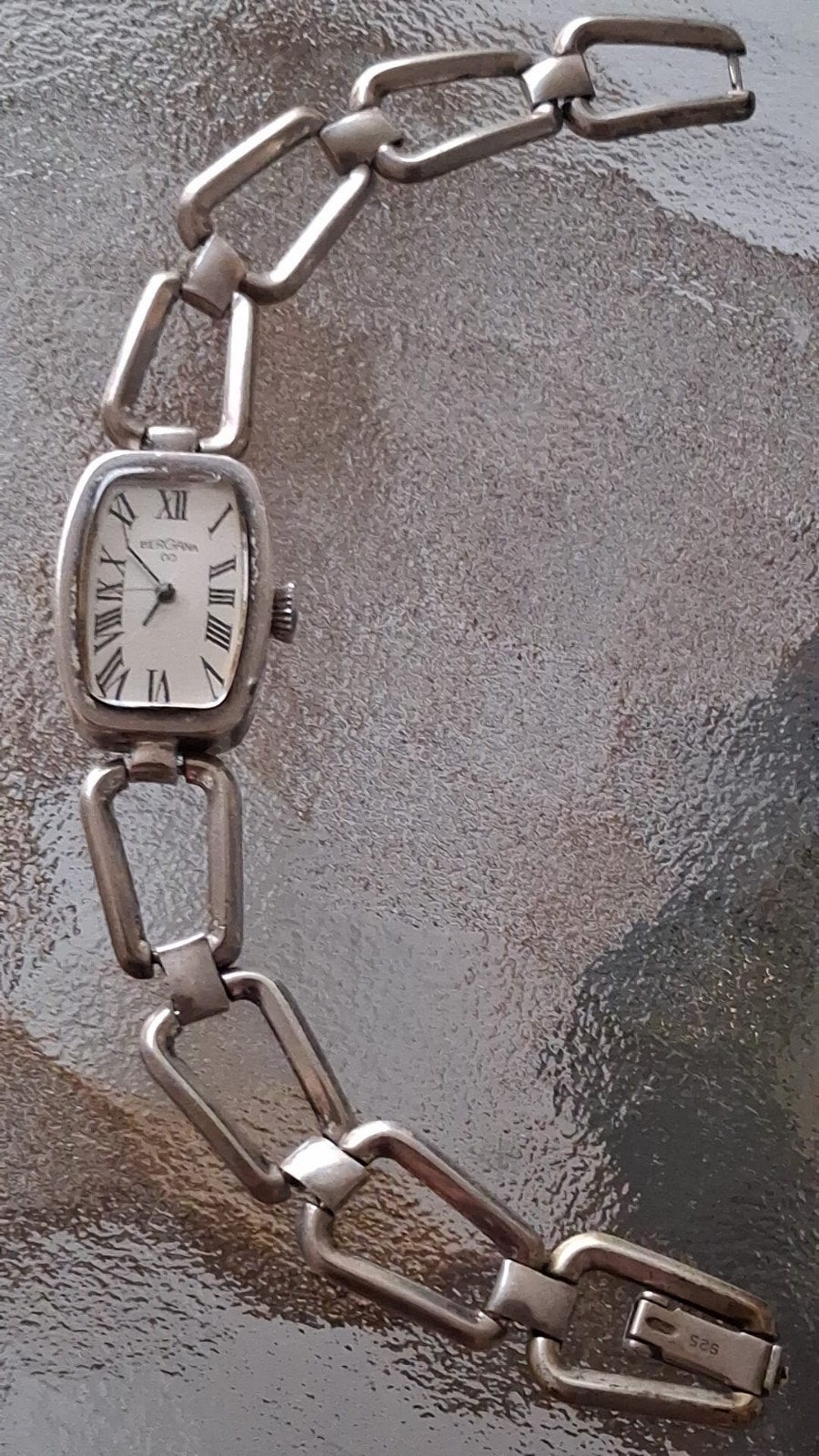 Zilveren Bergana horloge - 925 sterling zilver, Overige merken, Polshorloge, Ophalen of Verzenden, Onbekend
