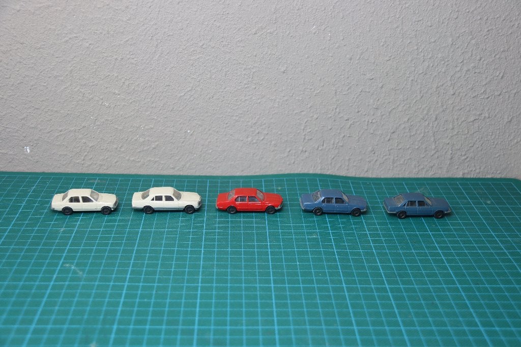 Fleischmann auto'tjes 5 stuks, Hobby en Vrije tijd, Modeltreinen | H0, Gelijkstroom, Fleischmann, Wagon, Ophalen of Verzenden