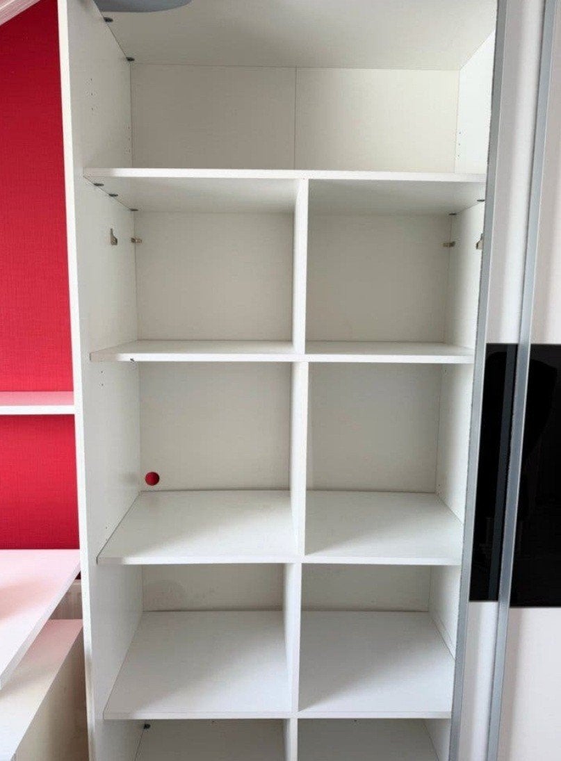 Ikea Pax Kledingkast Wit met Zwarte Hoogglans Schuifdeuren, Met deur(en), 200 cm of meer, 150 tot 200 cm, Ophalen of Verzenden