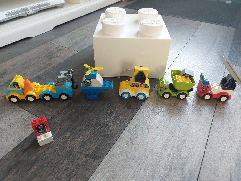 Duplo Serie verkeer met witte Duplo opbergbox, Ophalen of Verzenden, Zo goed als nieuw, Compleet, Duplo