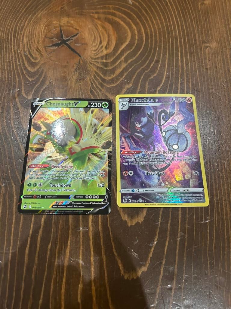 chesnaught V en chandelure stage 2 pokémon kaarten, Ophalen, Nieuw
