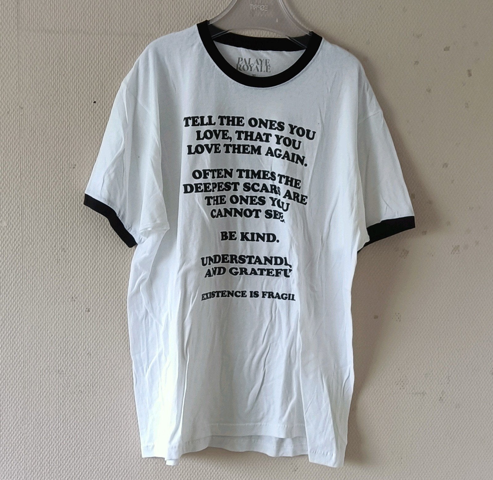 palaye royale shirt wit maat XL tekst, Wit, Maat 56/58 (XL), Ophalen of Verzenden, Zo goed als nieuw